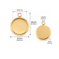 14mm round cabochon setting pendant dimensions and measurements