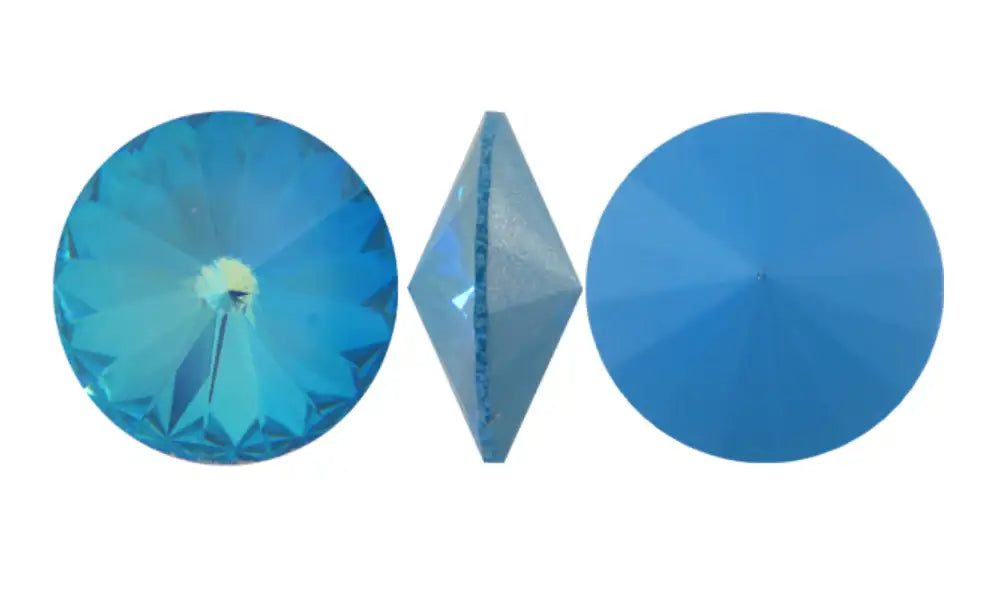 Brilliance Crystal Rivolis, 1122, 14mm, Ultra Blue AB - The Argus Collection