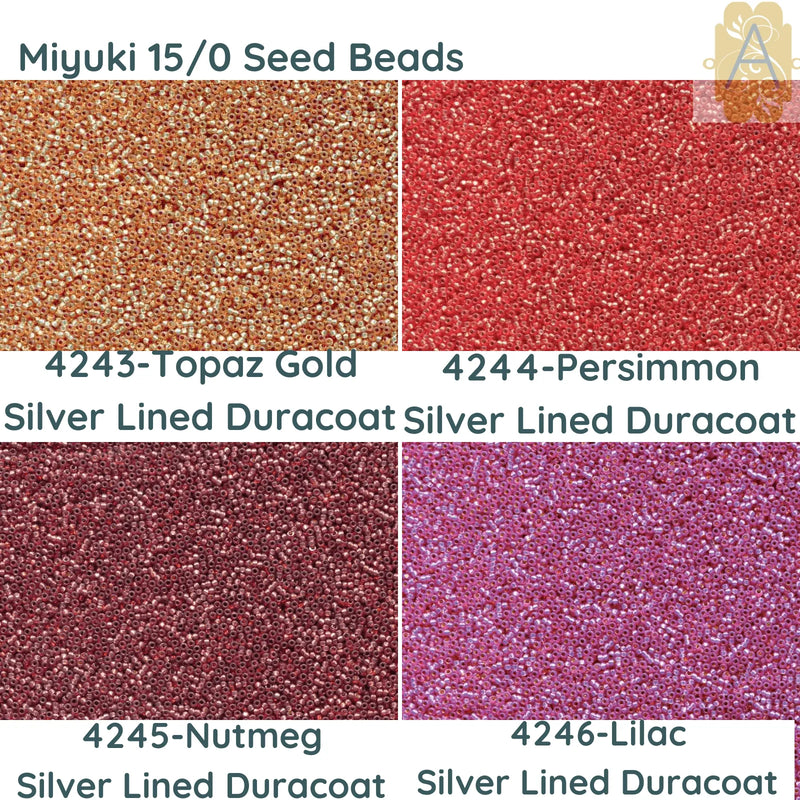 15/0 Miyuki Round Seed Beads, 8.2g 15-4243, 15-4244, 15-4245, 15-4246 - The Argus Collection