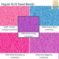 15/0 Miyuki Round Seed Beads, 8.2g 15-4299, 15-4300, 15-4301, 15-4302, 15-4303 - The Argus Collection