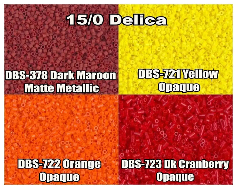 15/0 Miyuki Delica beads, DBS0378, DBS0721, DBS0722, DBS0723 - 7 grams tube - The Argus Collection