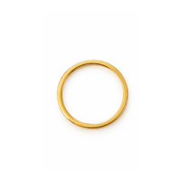 A simple polished gold band ring centered on a plain white background.