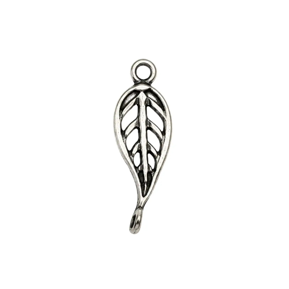 18mmLeafFiligreePewterLinkAntiqueSilver - The Argus Collection