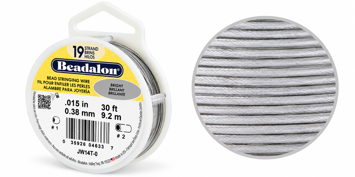 19 Strand Bead Stringing Wire – .015" (0.38mm)