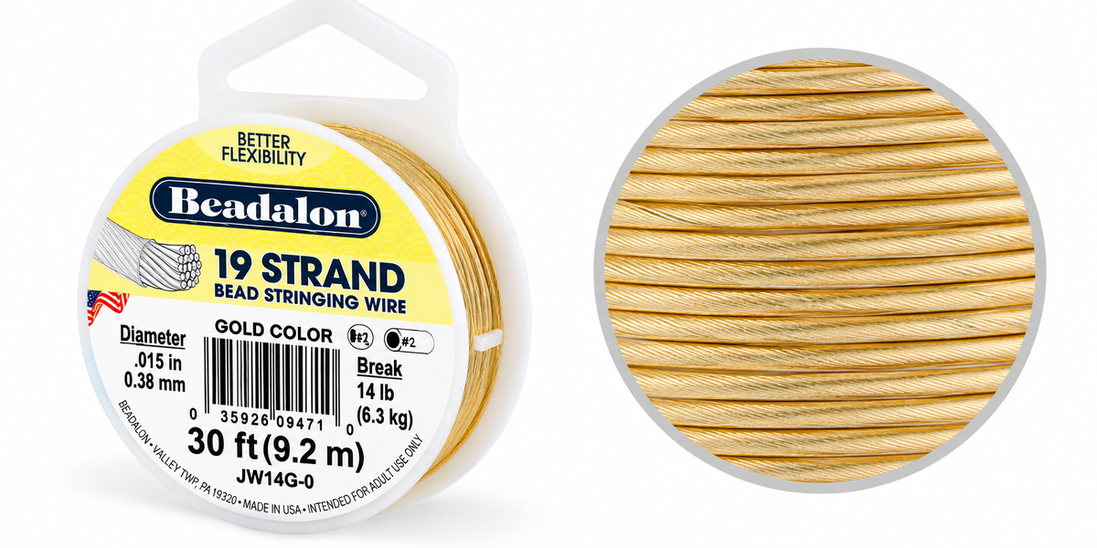 19 Strand Bead Stringing Wire – .015" (0.38mm)