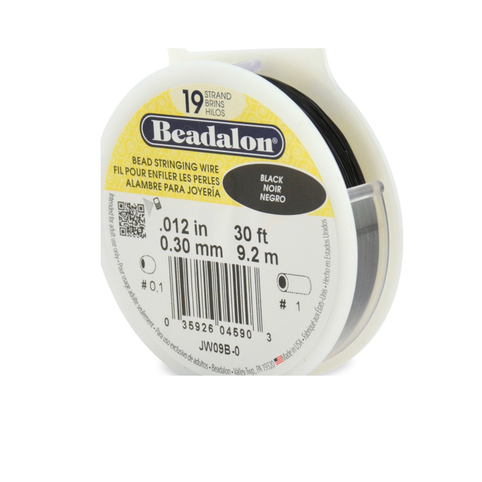 Beadalon 19-Strand Stringing Wire, .012, 30 ft.