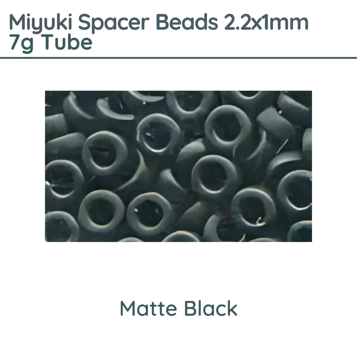 Miyuki Spacer Beads, 2.2x1mm, 7g Tube, Matte Black - The Argus Collection