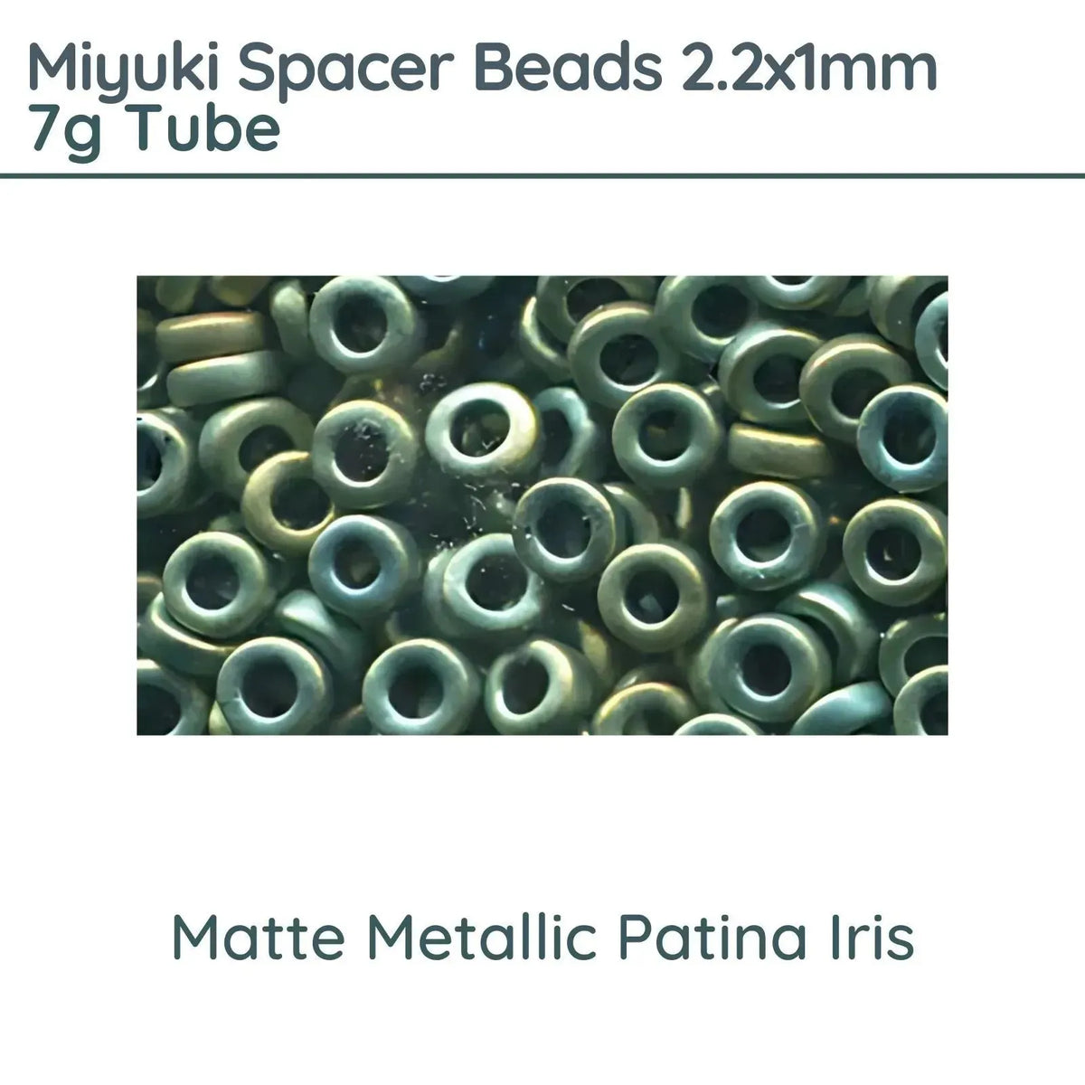 Miyuki Spacer Beads, 2.2x1mm, 7g Tube, Matte Metallic Patina Iris - The Argus Collection