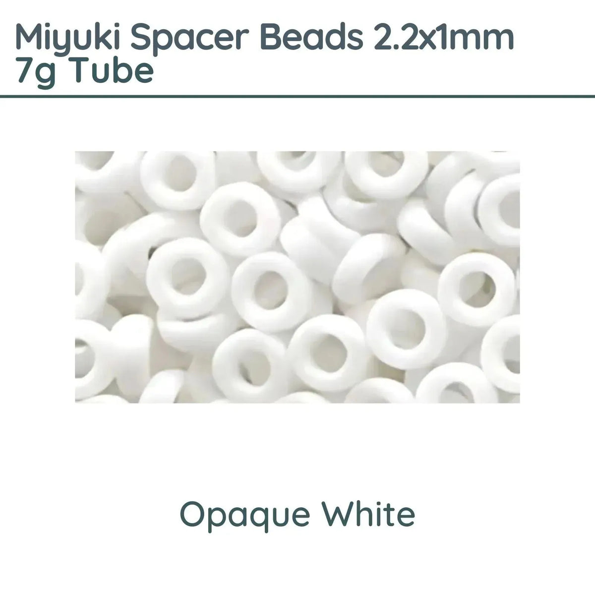 Miyuki Spacer Beads, 2.2x1mm, 7g Tube, Matte White AB - The Argus Collection