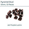 Pyramid Stud Beads, 12mm, Jet Purple Lustre - The Argus Collection