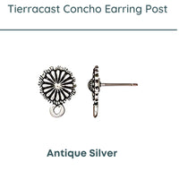 Tierracast, Concho Earring Posts, 1 Pair