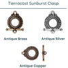 Tierracast, Sunburst Toggle Clasp, 3 Finishes