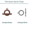 Tierracast, Round Spiral Toggle Clasp, 16mm