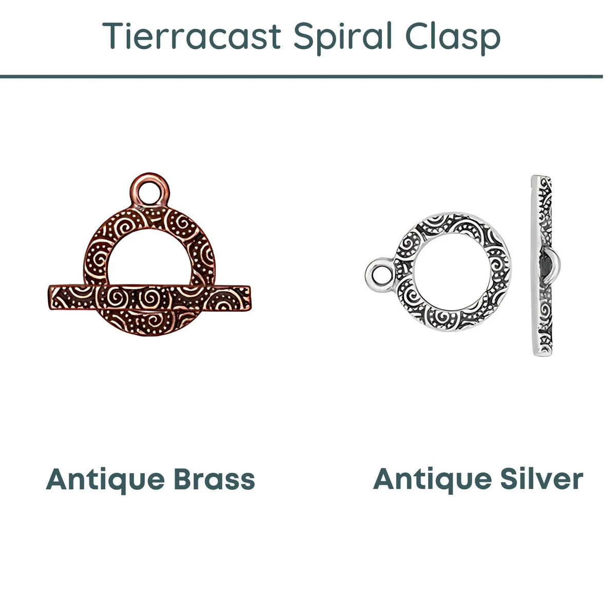 Tierracast, Round Spiral Toggle Clasp, 16mm - The Argus Collection