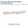 Preciosa Bicones/Rondelle, 3mm, Crystal Honey - The Argus Collection