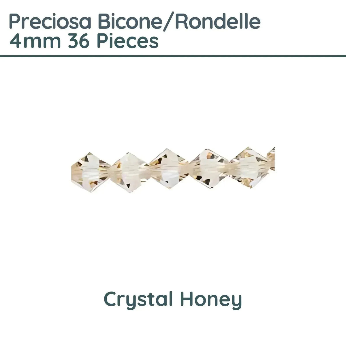 Preciosa Bicones/Rondelle, 4mm, Crystal Honey - The Argus Collection