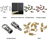 2.5mm Crimp Ends with Loop, for Chain or Cord, 6 Pcs.