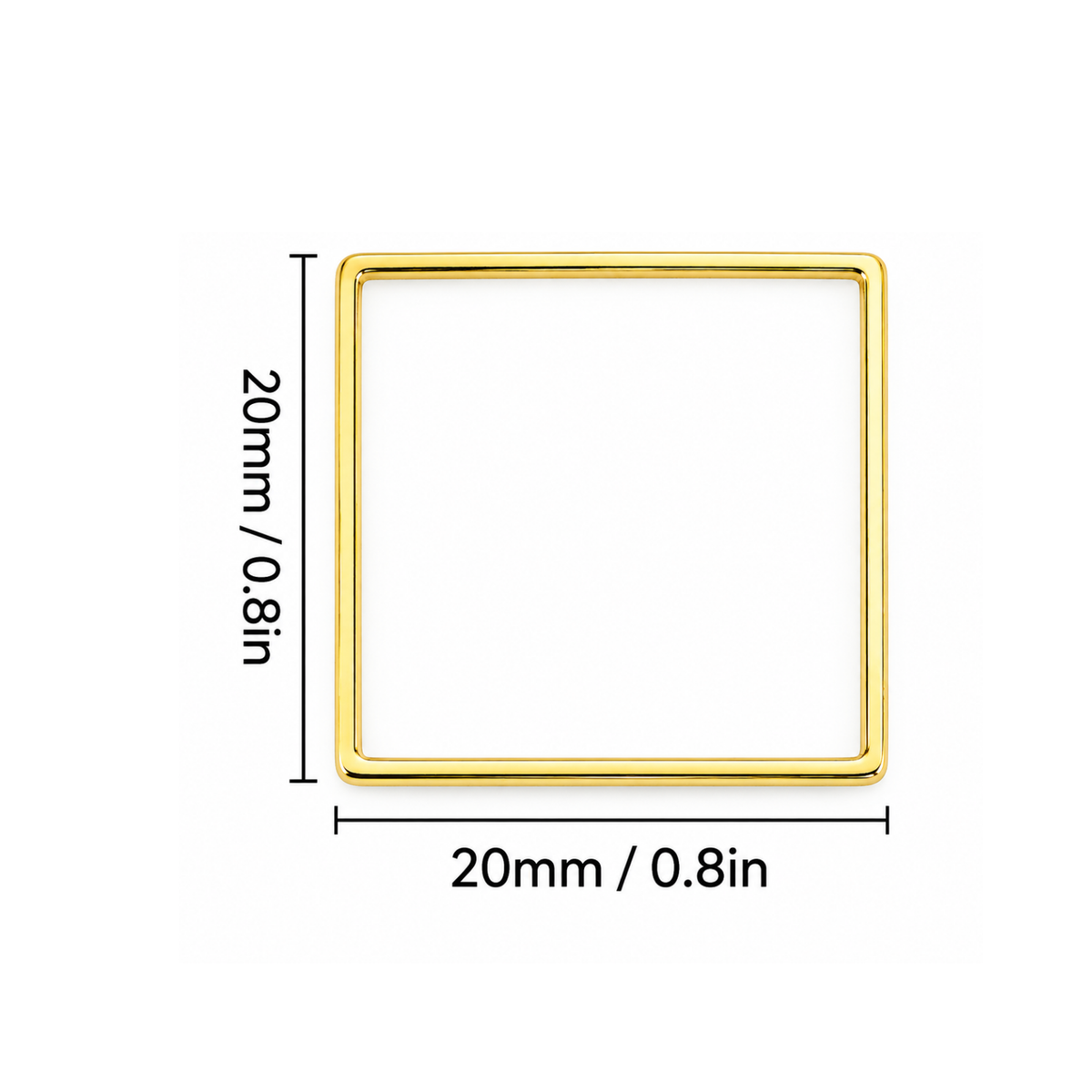 20mm Square Connector or Link, 2 Pcs, 3 Finishes