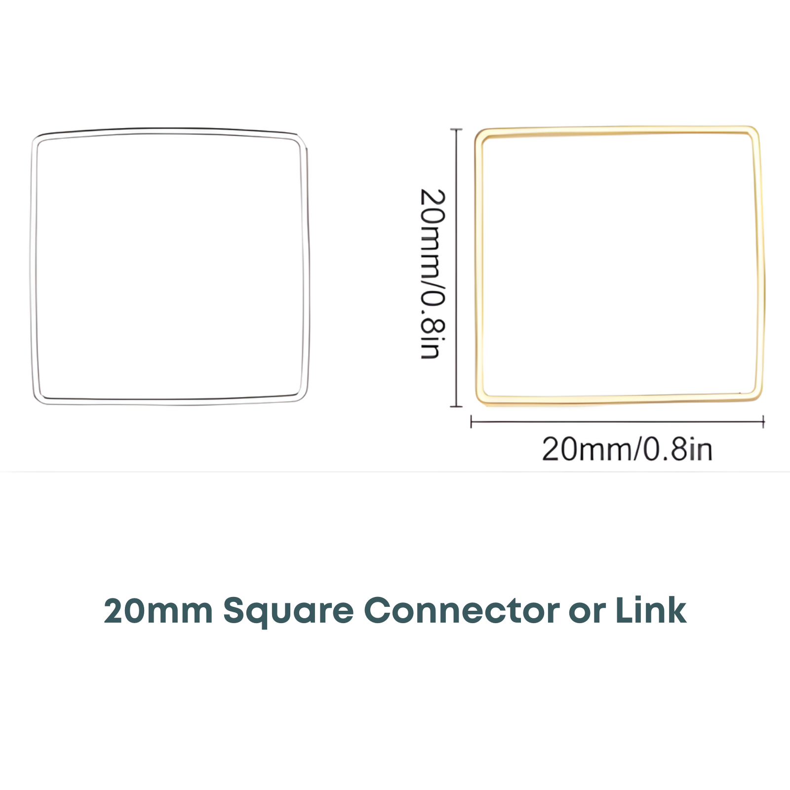 20mm Square Connector or Link, Bezel Frames