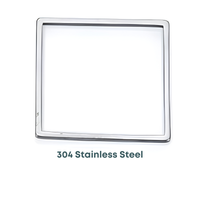 20mm Square Connector or Link, 304 Stainless Steel, Bezel Frames