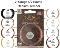 21 Gauge German-Style Half Round Wire, 7 yards