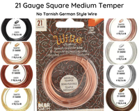 21 Gauge German-Style Square Wire, Beadsmith, 8 Finishes