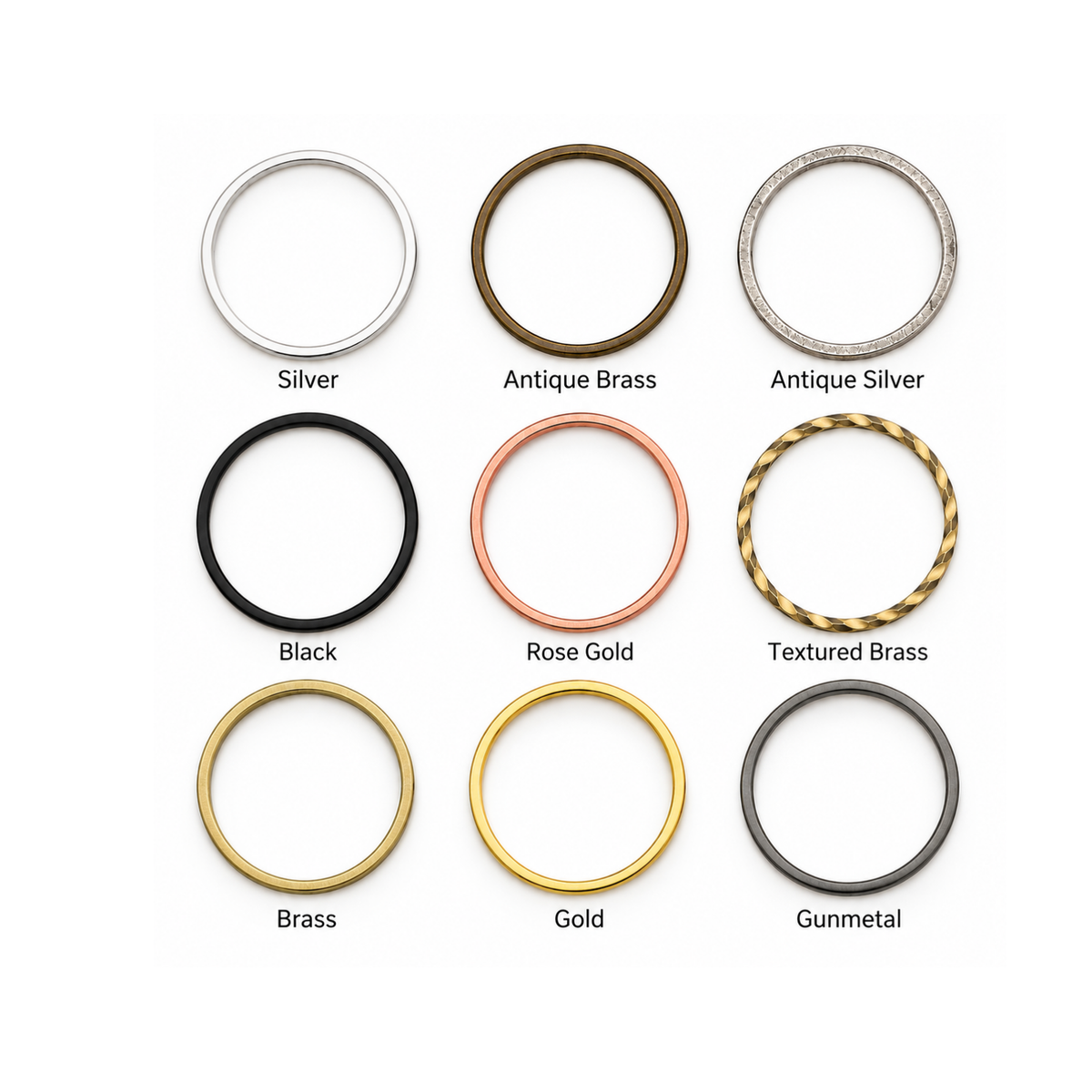 25mm Circle Connectors, Smooth or Textured, 2 Pieces