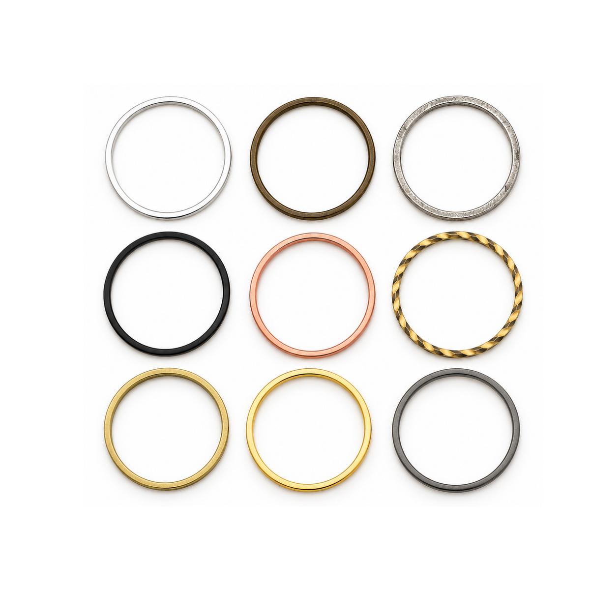 25mm Circle Connectors, Smooth or Textured, 2 Pieces