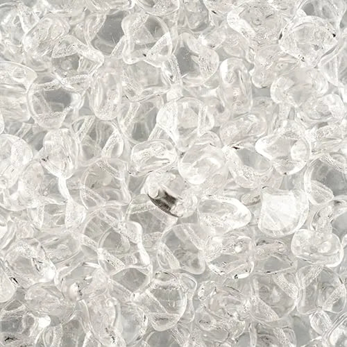 Ginko Beads, Crystal, 10g.