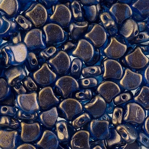 Ginko Beads, Crystal Halo Cerulean Blue, 10g.