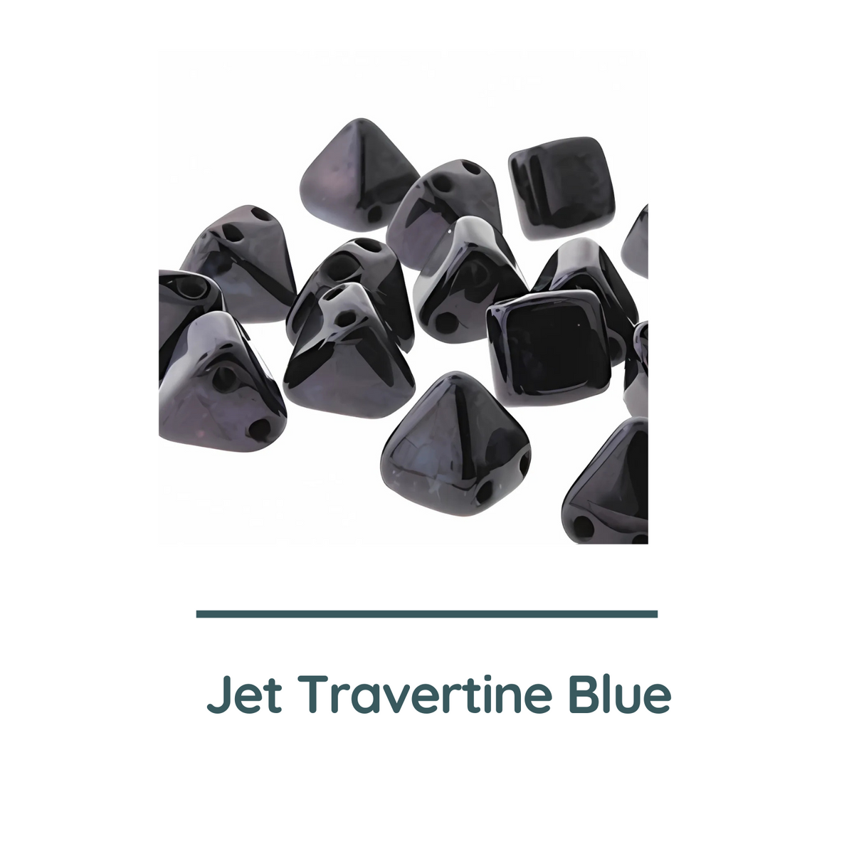 Pyramid Stud Beads, 12mm, Jet Travertine Blue - The Argus Collection