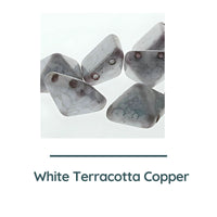 Pyramid Stud Beads, 12mm, White Terracotta Copper - The Argus Collection