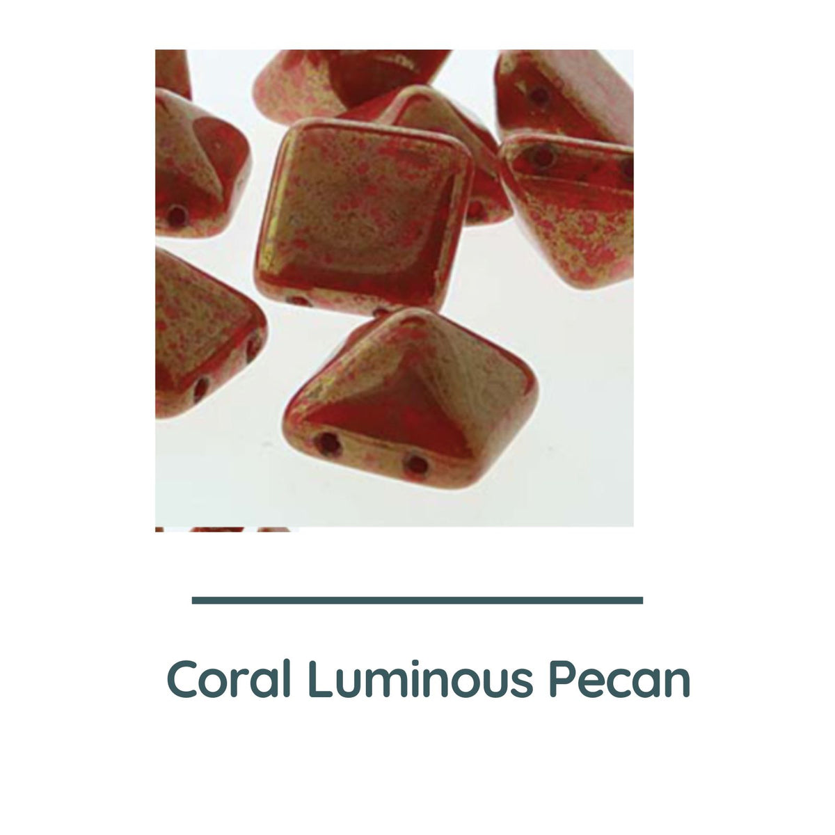 Pyramid Stud Beads, 12mm, Coral Luminous Pecan - The Argus Collection