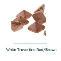 Pyramid Stud Beads, 12mm, White Travertine Red/Brown - The Argus Collection