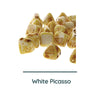 Pyramid Stud Beads, 12mm, White Picasso - The Argus Collection