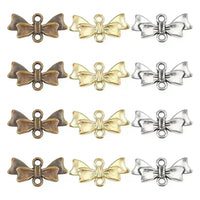 Double Bow Charm, Connector or Link, 3 Colors, 2 Pieces - The Argus Collection