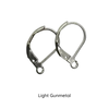 Leverback Earrings with loop, 304 Stainless Steel, 5 Pair, 4 Finishes
