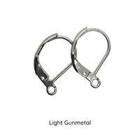 Leverback Earrings with loop, 304 Stainless Steel, 5 Pair, 4 Finishes