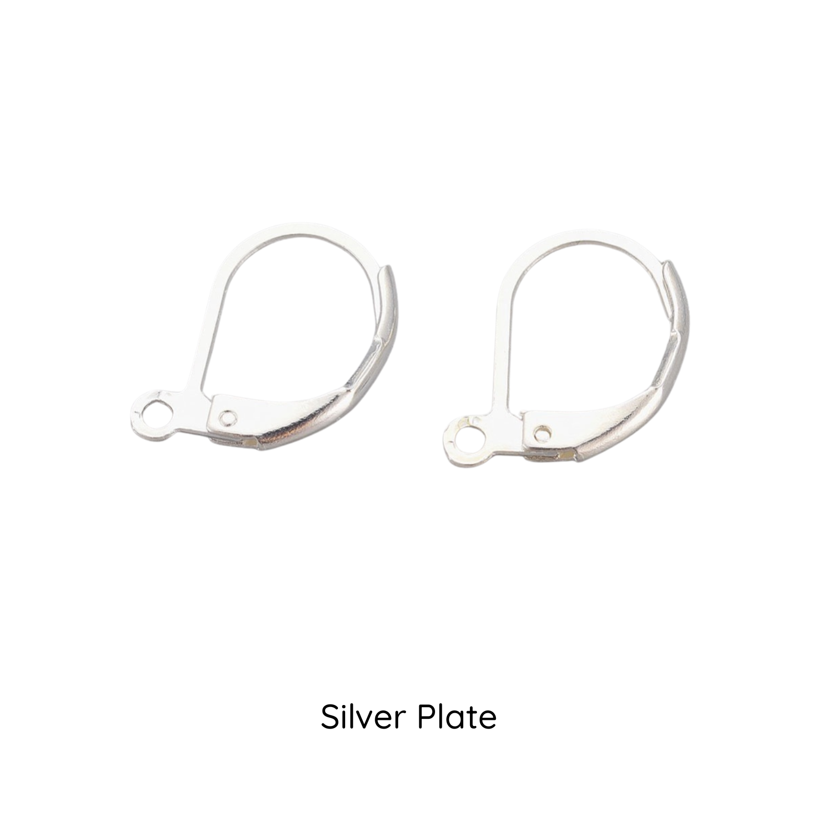 Leverback Earrings with loop, 304 Stainless Steel, 5 Pair, 4 Finishes