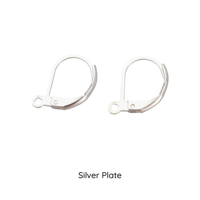 Leverback Earrings with loop, 304 Stainless Steel, 5 Pair, 4 Finishes