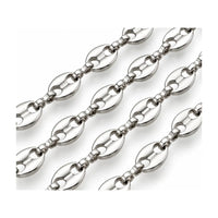 Close-up of 304 stainless steel coffee bean chain links