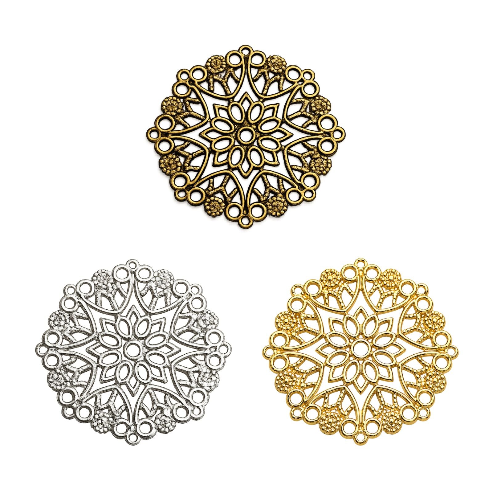 Filigree Flower Connectors, 33mm, 2 pcs