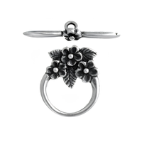 3FlowersToggle-AntiqueSilver - The Argus Collection