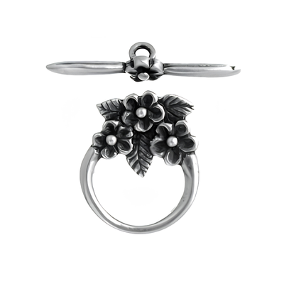 3FlowersToggle-AntiqueSilver - The Argus Collection