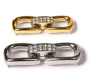 Claspgarten, 3-Strand Foldover Clasp in Gold or Silver both with Rhinestones - The Argus Collection