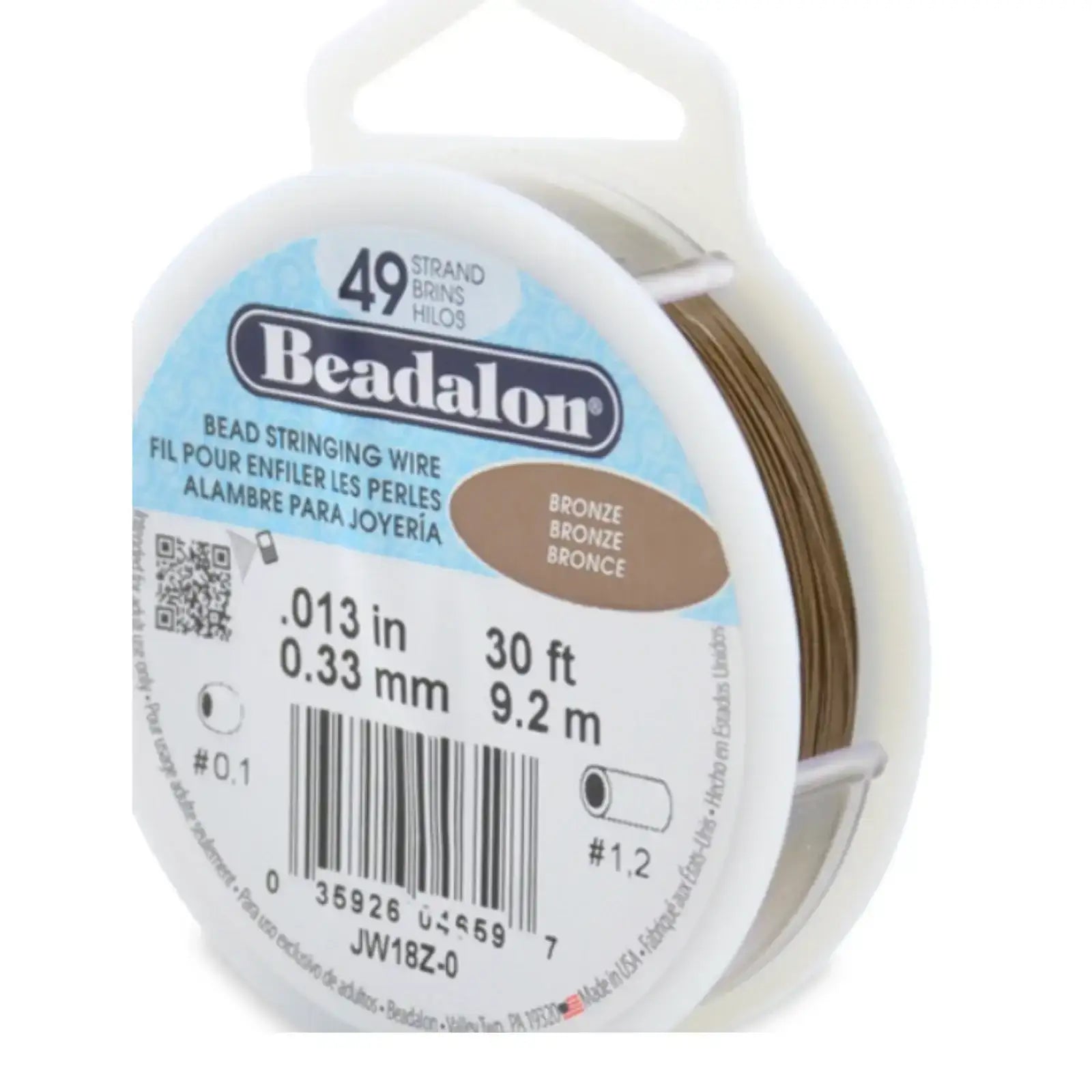 49 Strand Beading Wire, .013”, Beadalon, 10 or 30 feet - The Argus Collection