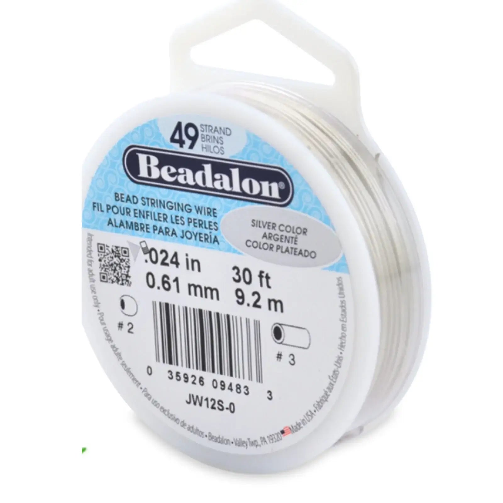 49-Strand Stringing Wire, .024", by Beadalon, 2 Finishes - The Argus Collection