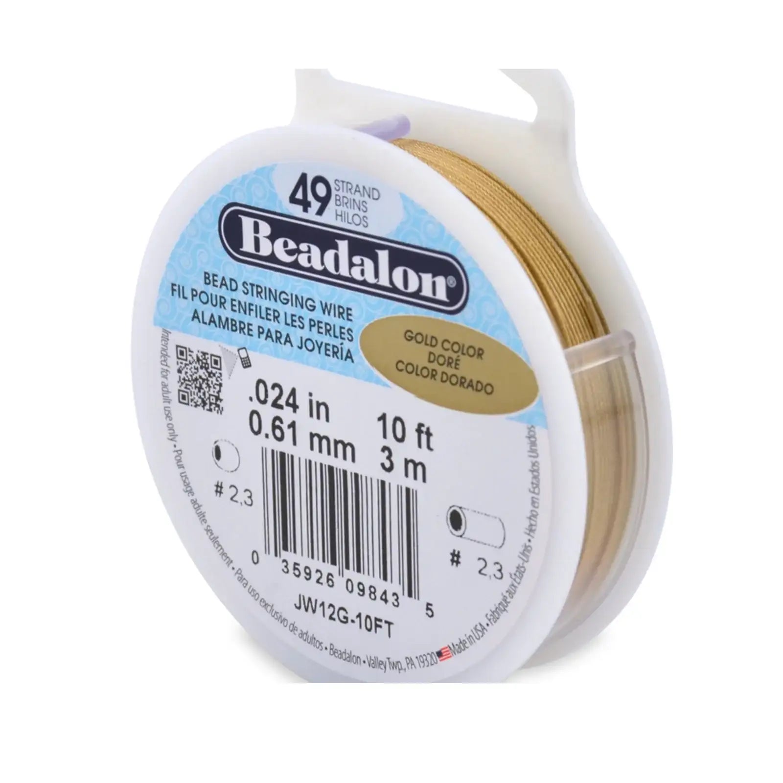 49-Strand Stringing Wire, .024", by Beadalon, 2 Finishes - The Argus Collection