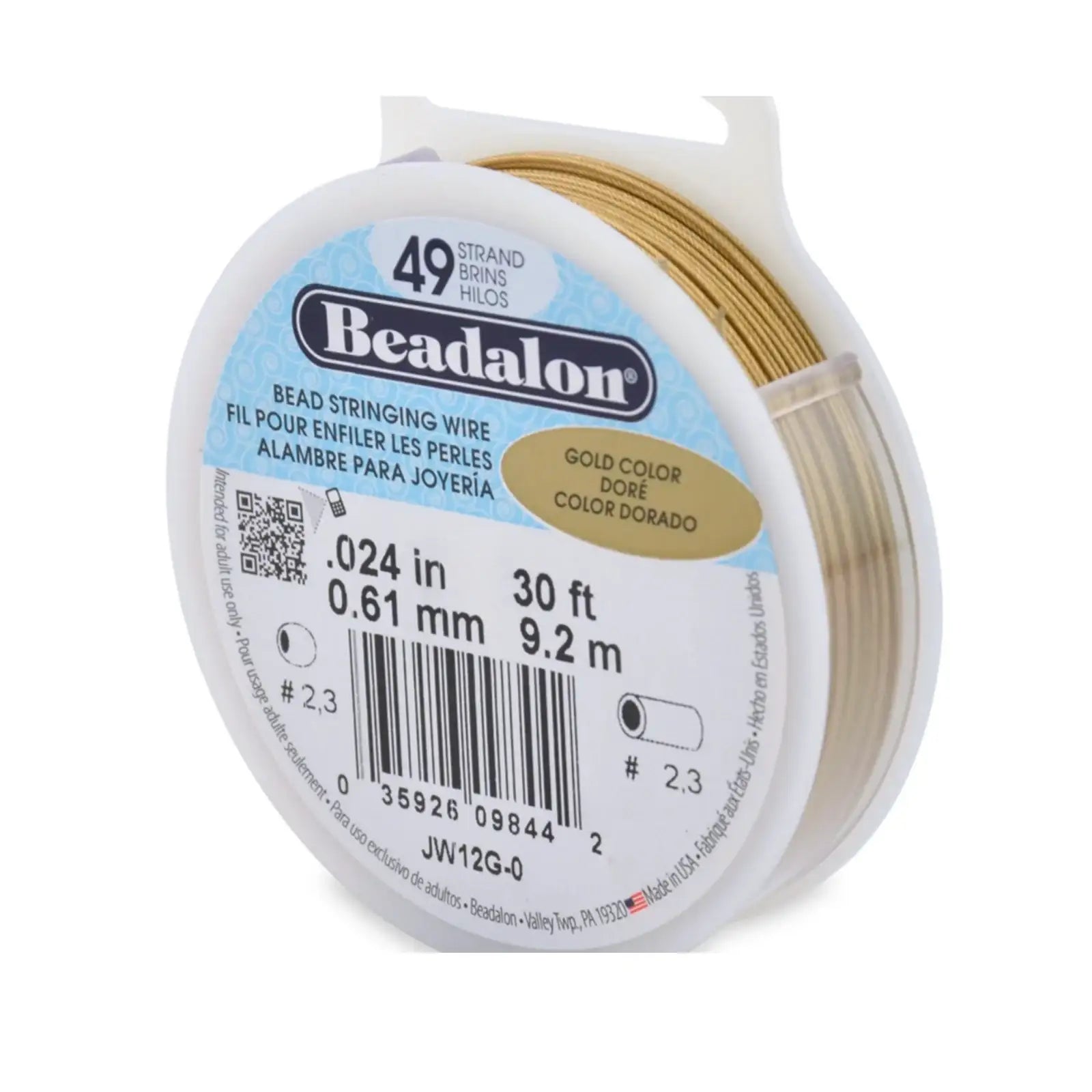 49-Strand Stringing Wire, .024", by Beadalon, 2 Finishes - The Argus Collection