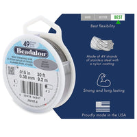 49-Strand Stringing Wire, .021", by Beadalon, Bright Finish - The Argus Collection